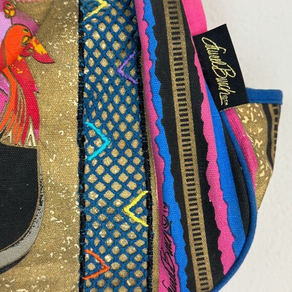 VTG LAUREL BURCH Zippered Canvas Cat Shoulder Bag - Picture 3 of 12